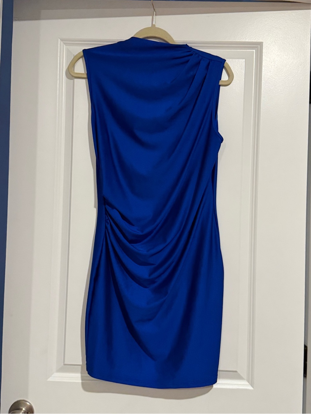 SHEIN Royal Blue Sleeveless Draped Sheath Dress